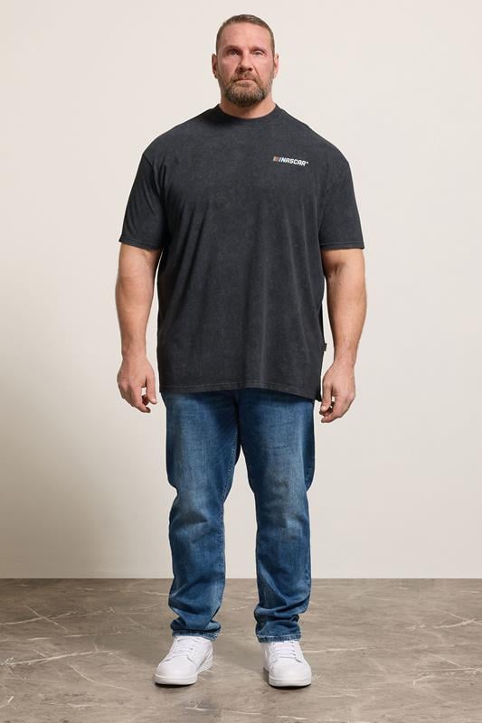 BadRhino Big & Tall Black Acid Wash Nascar Graphic T-Shirt | BadRhino 1