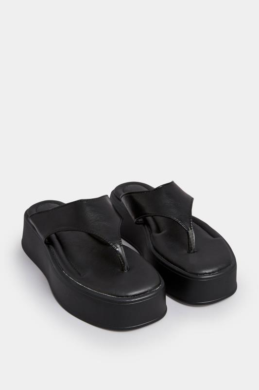 PixieGirl Black Flatform Flip Flops In Standard Fit | PixieGirl 2