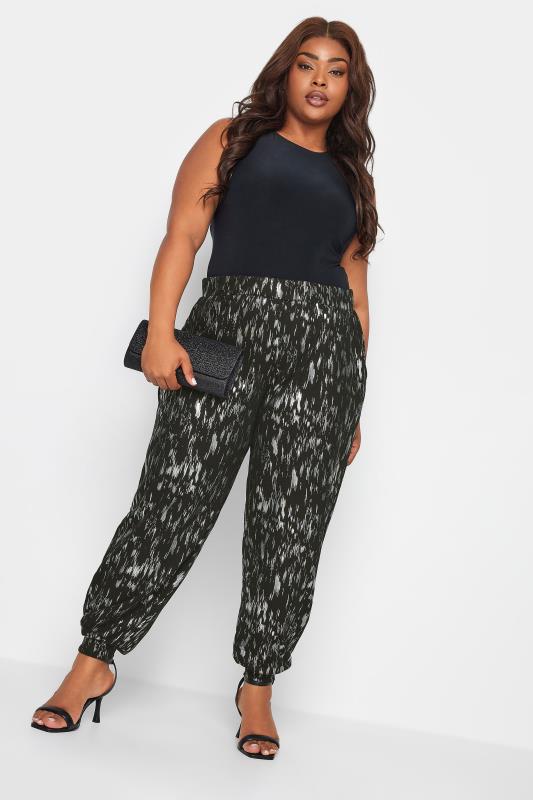 YOURS Curve Printed Cuffed Harem Jogger | Yours Clothing 2