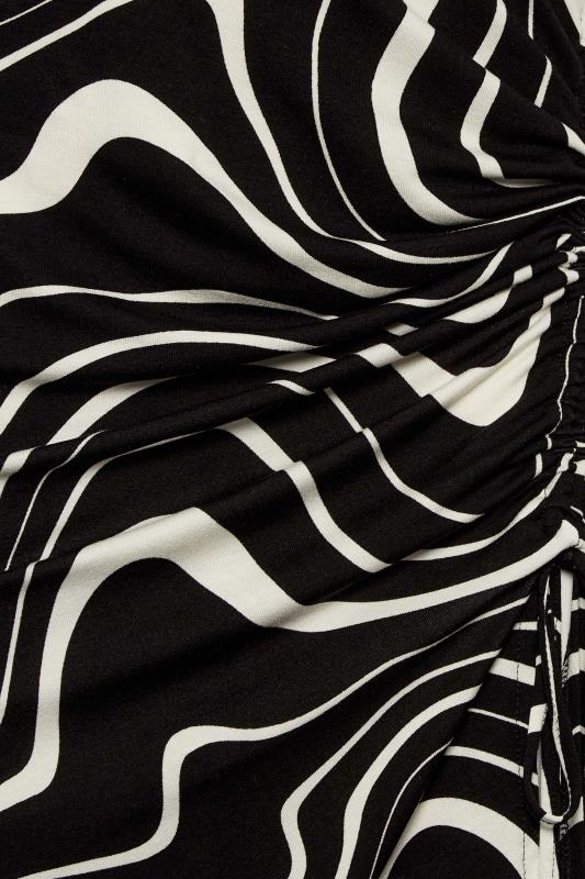 M&Co Black Swirl Ruched Side Midi Dress | M&Co 5