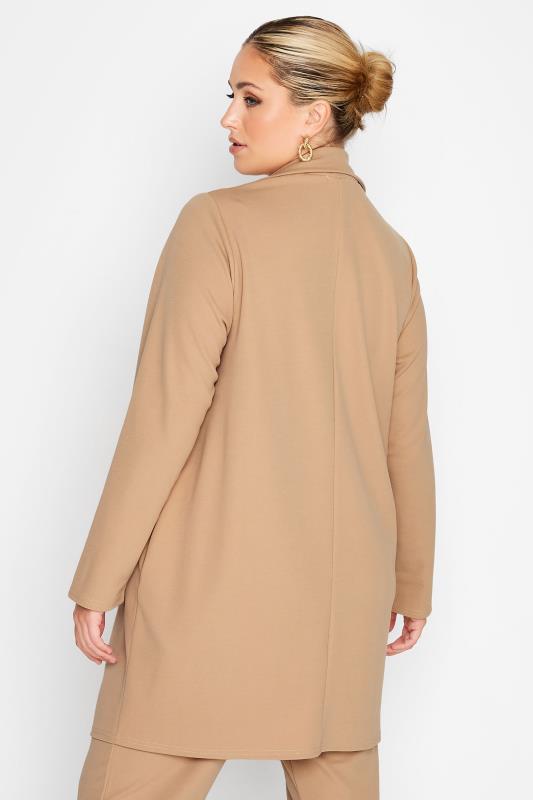 LIMITED COLLECTION Plus Size Camel Brown Longline Blazer | Yours Clothing 3