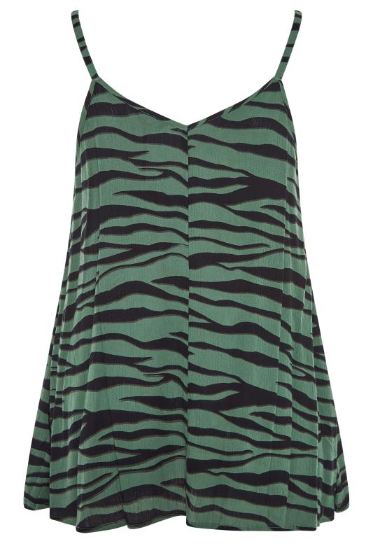 Plus Size LIMITED COLLECTION Green Zebra Print Strappy Swing Cami Top | Yours Clothing 9