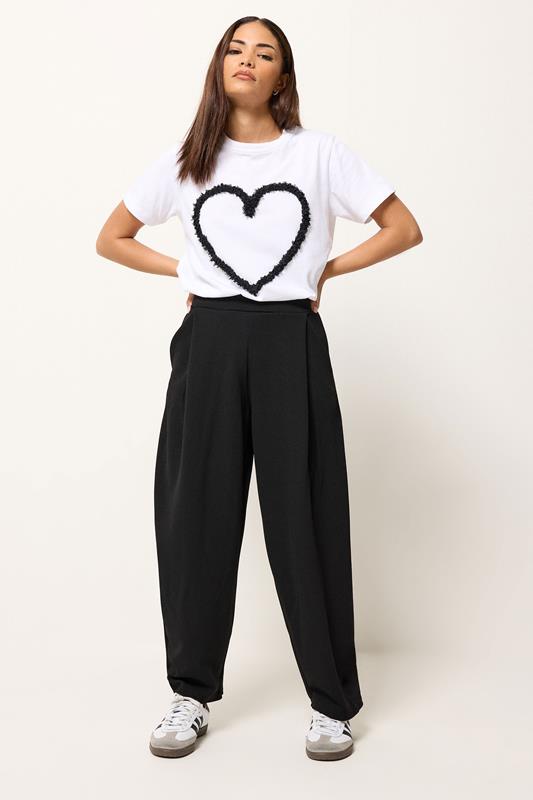 PixieGirl Petite zwarte scuba barrel broek