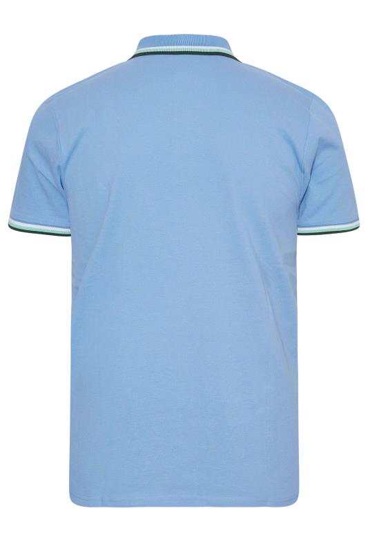 LAMBRETTA Big & Tall Blue Tipped Polo Shirt 4