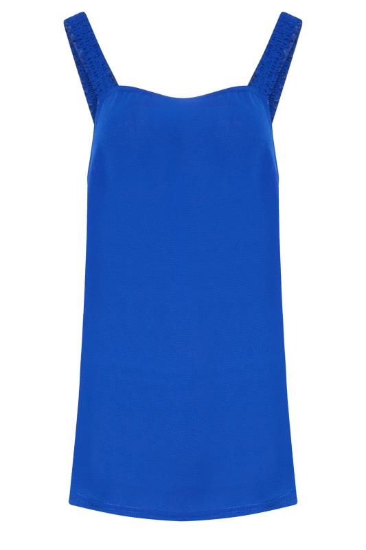 LTS Tall Women's Cobalt Blue Ruched Swing Cami Top 6