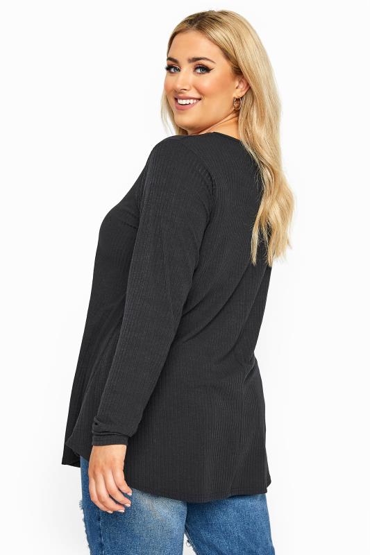 LIMITED COLLECTION Black Ribbed Long Sleeve Top_C.jpg
