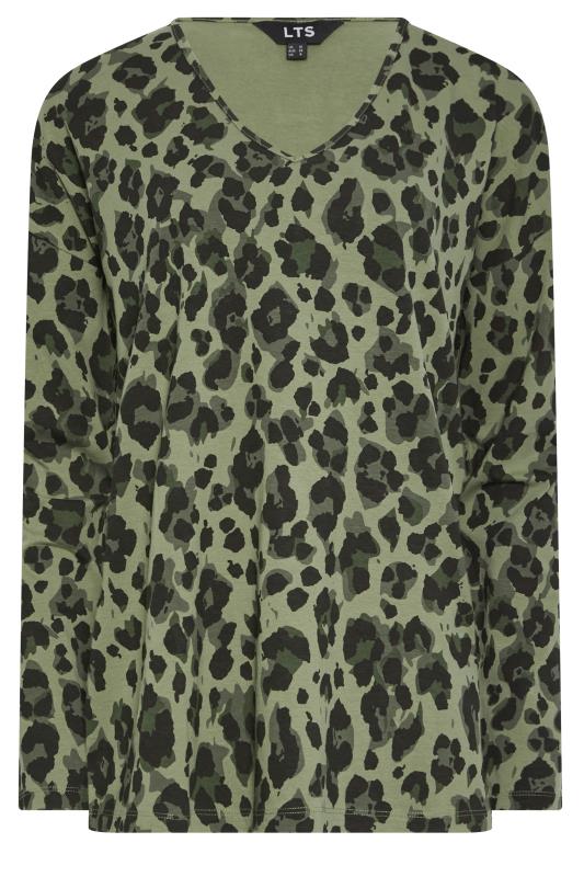 LTS Tall Women's Khaki Green Leopard Print Top | Long Tall Sally 6