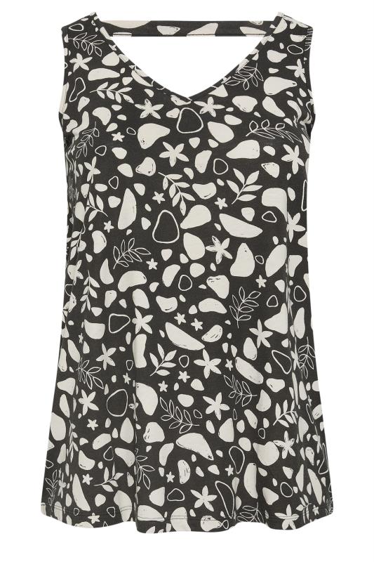 YOURS Plus Size Black Tropical Print Vest Top | Yours Clothing 5