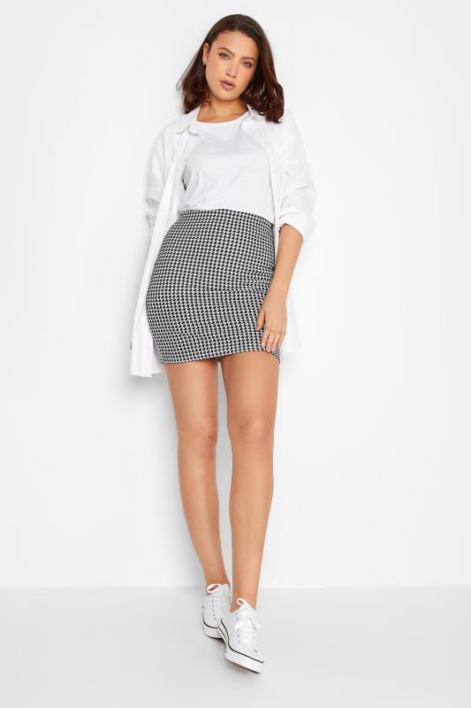 LTS Tall Women's Black Dogtooth Check Print Stretch Mini Skirt | Long Tall Sally 2