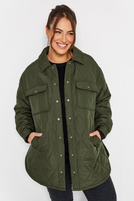 YOURS Plus Size Khaki Green Quilted Jacket | Yours Clothing 1