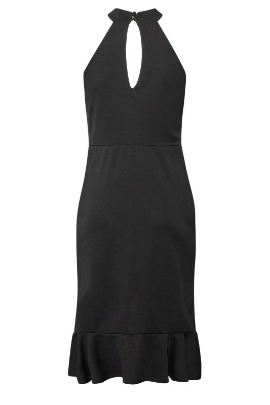 YOURS LONDON Plus Size Black Halter Neck Ruffle Wrap Dress | Yours Clothing 8