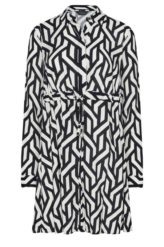 M&Co Black & White Geometric Print Tie Waist Tunic Shirt | M&Co 6