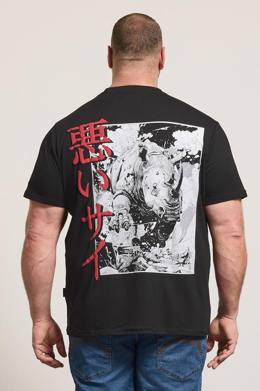 BadRhino Big & Tall Black Rhino Japanese Graphic T-Shirt | BadRhino 2
