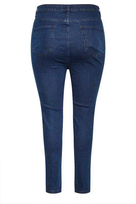 YOURS Plus Size Indigo Blue Skinny AVA Biker Jeans | Yours Clothing 6
