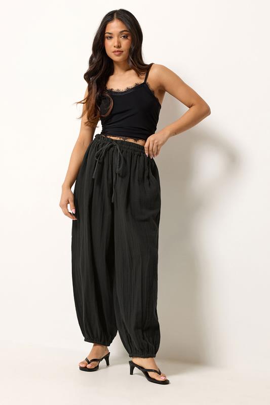  PixieGirl Petite Ballonhose in Schwarz aus Baumwoll-Mulltuch