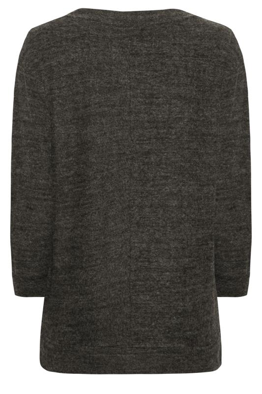YOURS Plus Size Grey Soft Touch Drawstring Sweatshirt | Yours Clothing 7