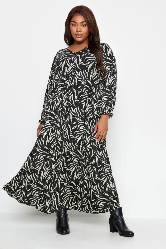  YOURS Curve Black Zebra Print Midaxi Dress