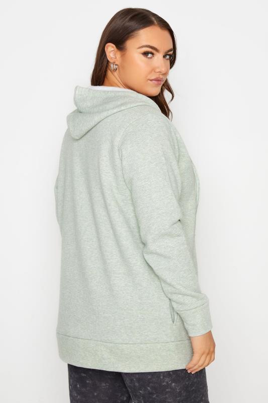 Curve Green Brushed Soft Touch Marl Zip Through Hoodie 3