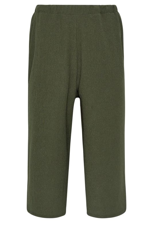 M&Co Petite Khaki Green Textured Culottes | M&Co 5