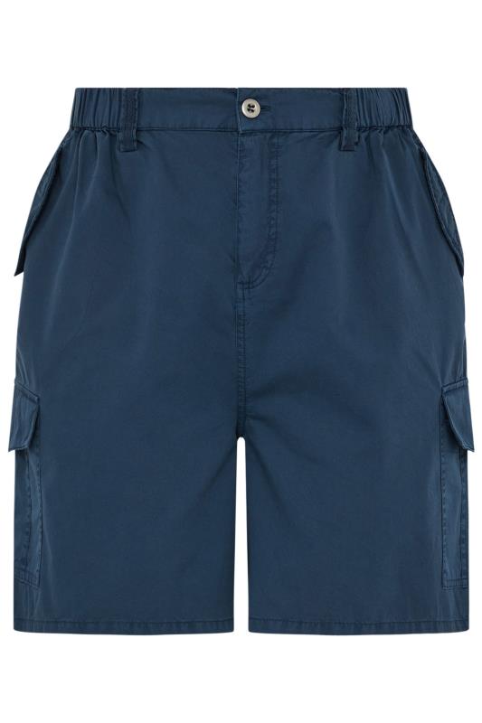 YOURS Plus Size Navy Blue Cotton Cargo Shorts | Yours Clothing 5