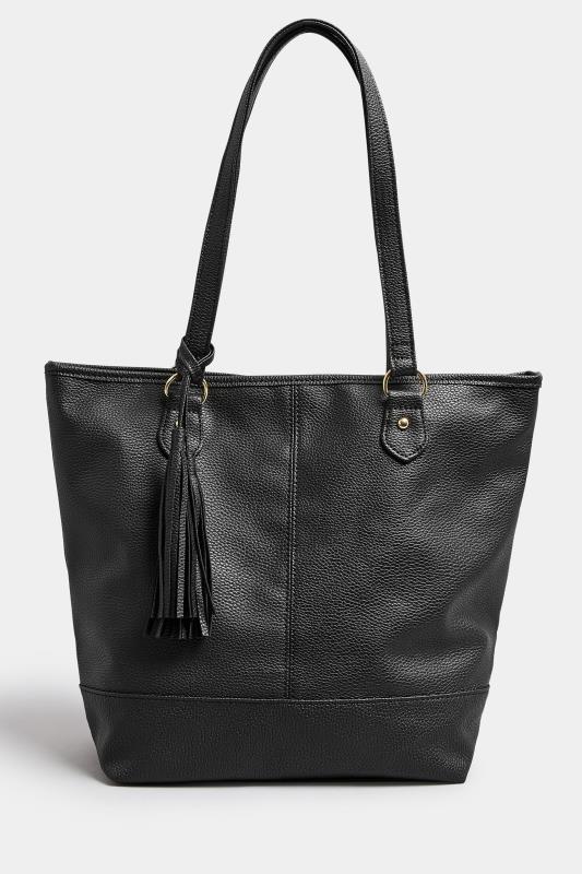Black Tassel Detail Tote Bag | Yours Clothing 3