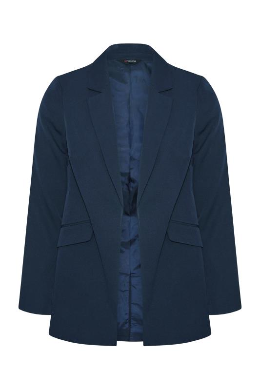 Plus Size Navy Blue Lined Blazer | Yours Clothing 6