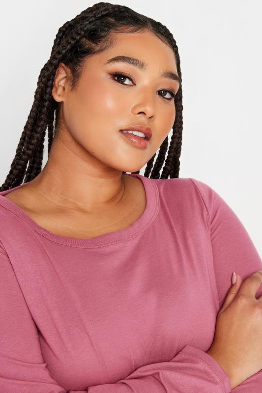 YOURS 3 PACK Plus Size Pink & Black Long Sleeve Tops | Yours Clothing 7