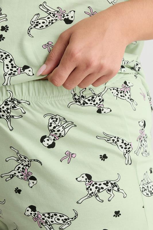 YOURS Plus Size Green Dalmatians Short Sleeve Pyjama Set | Yours Clothing 4