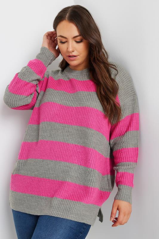 Pink and grey jumper hotsell