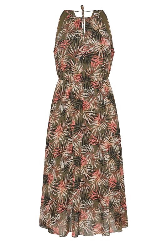 YOURS LONDON Plus Size Green Tropical Print Keyhole Dress | Yours Clothing 7