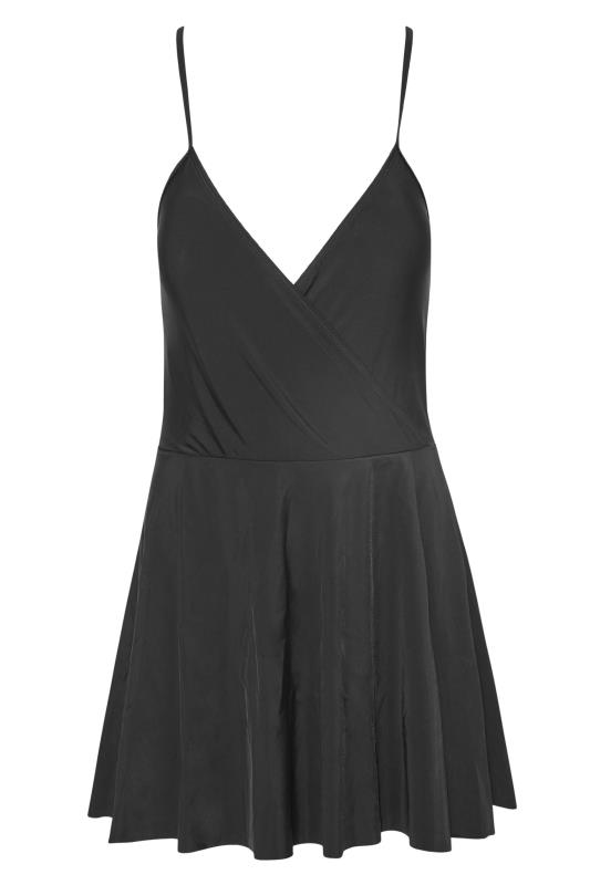 LTS Tall Black Wrap Front Swim Dress 5