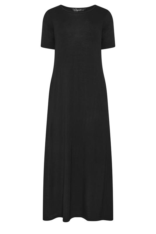 PixieGirl Petite Women's Black Short Sleeve T-Shirt Maxi Dress | PixieGirl  5