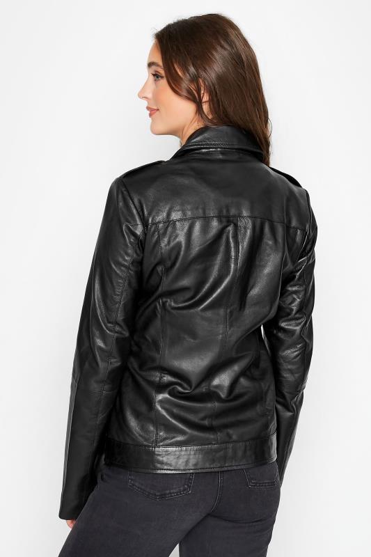 LTS Tall Black Leather Biker Jacket 3