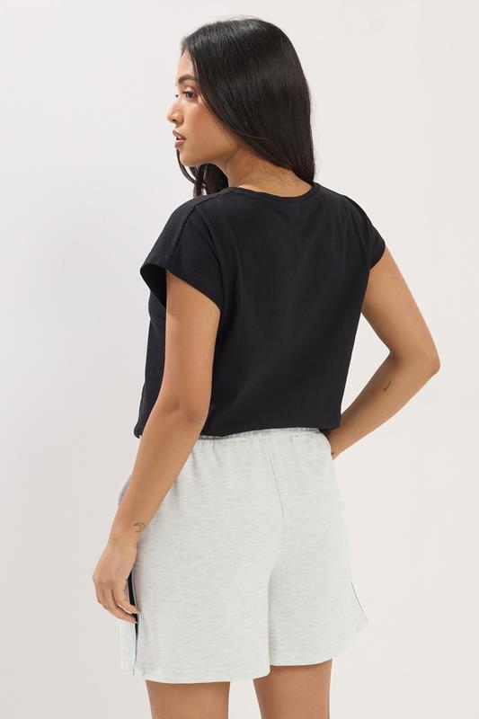 PixieGirl Petite Women's Grey Marl Side Stripe Shorts | PixieGirl 2