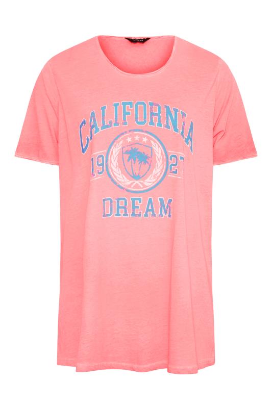 Plus Size Pink 'California Dream' Slogan T-Shirt | Yours Clothing 6
