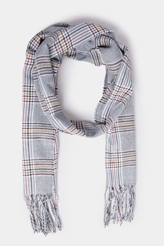 Plus Size  YOURS Curve Grey Check Tassel Scarf