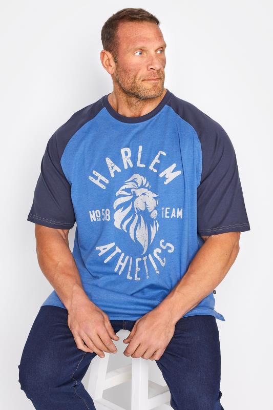 KAM Big & Tall Blue Harlem Raglan T-Shirt 1