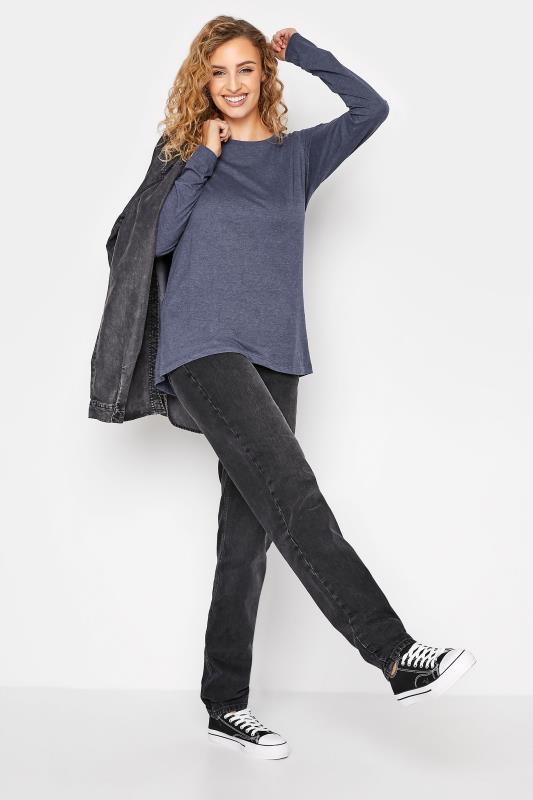 LTS Tall Women's Denim Blue Long Sleeve T-Shirt | Long Tall Sally 1