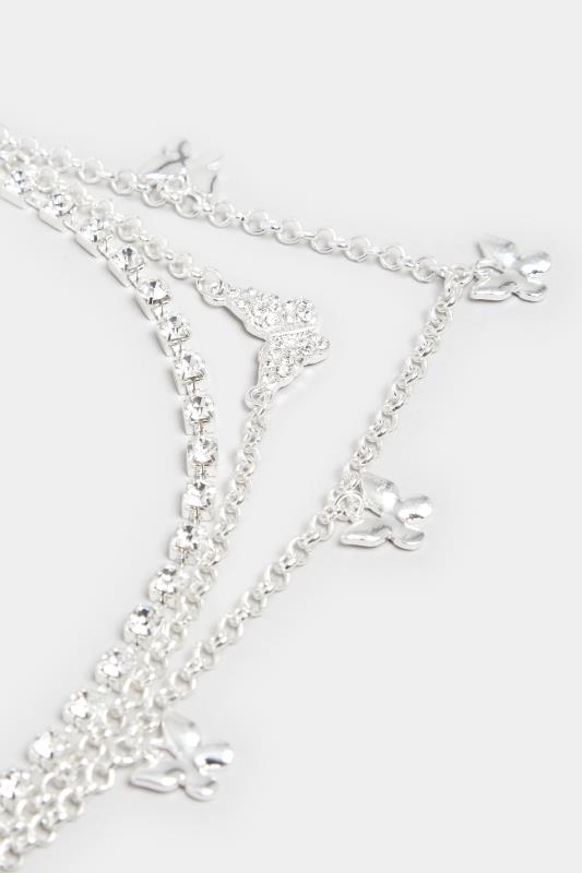 Silver Butterfly Layer Necklace | Yours Clothing  3