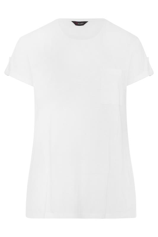 White Pocket Dipped Hem T-Shirt_F.jpg