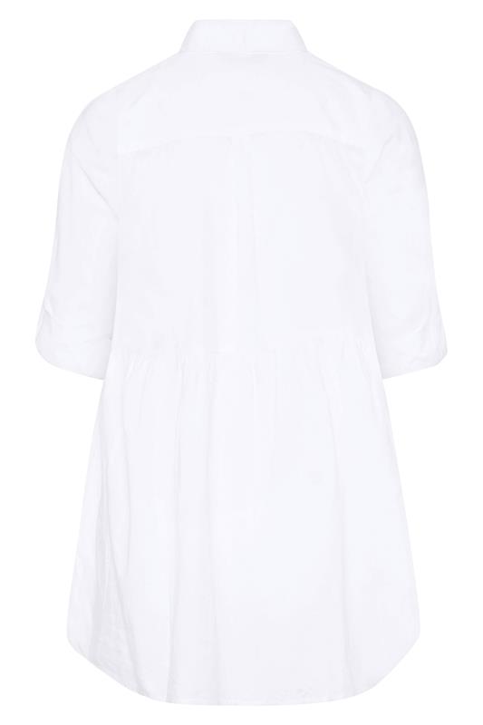 LTS Tall White Cotton Shirt Tunic 8