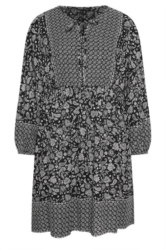 YOURS Plus Size Black Paisley Print Smock Dress | Yours Clothing 6