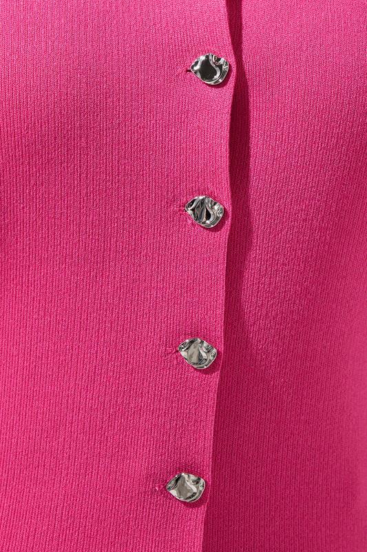 LIMITED COLLECTION Plus Size Cobalt Pink Compacted Knit Cardigan | Yours Clothing 5