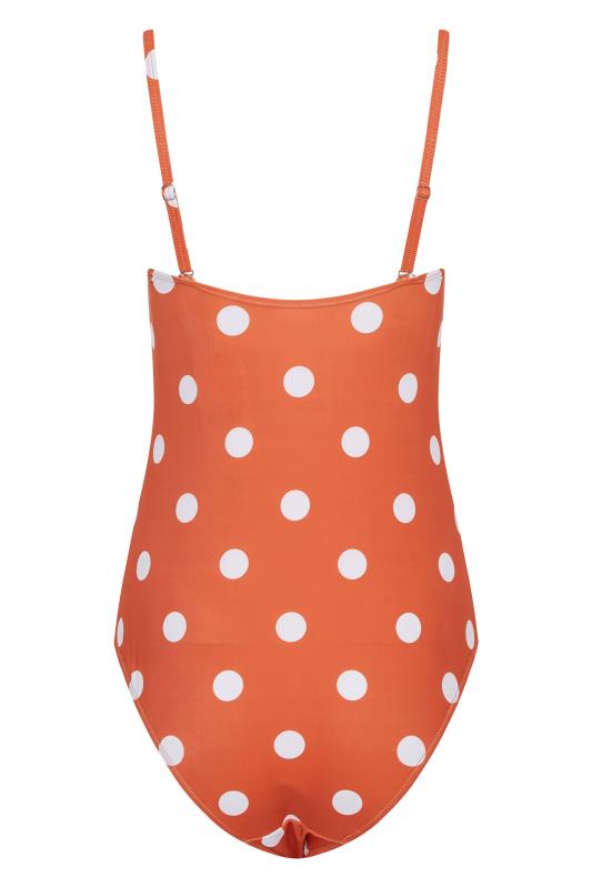 LTS Tall Rust Orange Polka Dot Swimsuit 6