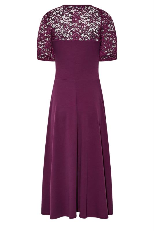 LTS Tall Purple Lace Midi Dress 7