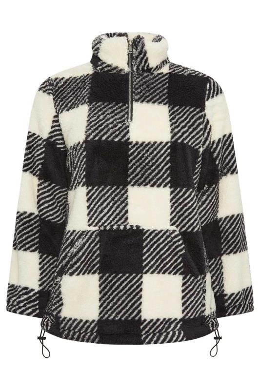 YOURS Plus Size Check Print Half Zip Fleece Sweatshirt | Yours Clothing 6