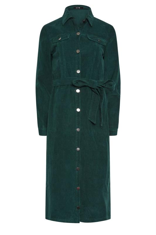 LTS Tall Womens Dark Green Cord Button Down Midi Dress | Long Tall Sally  6