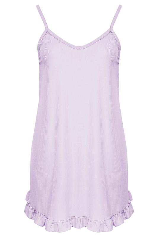 LIMITED COLLECTION Curve Lilac Purple Ribbed Nightdress 4