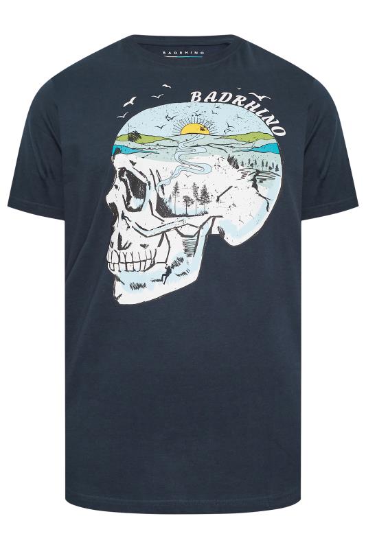 BadRhino Big & Tall Blue Skull River Print T-Shirt | BadRhino 4
