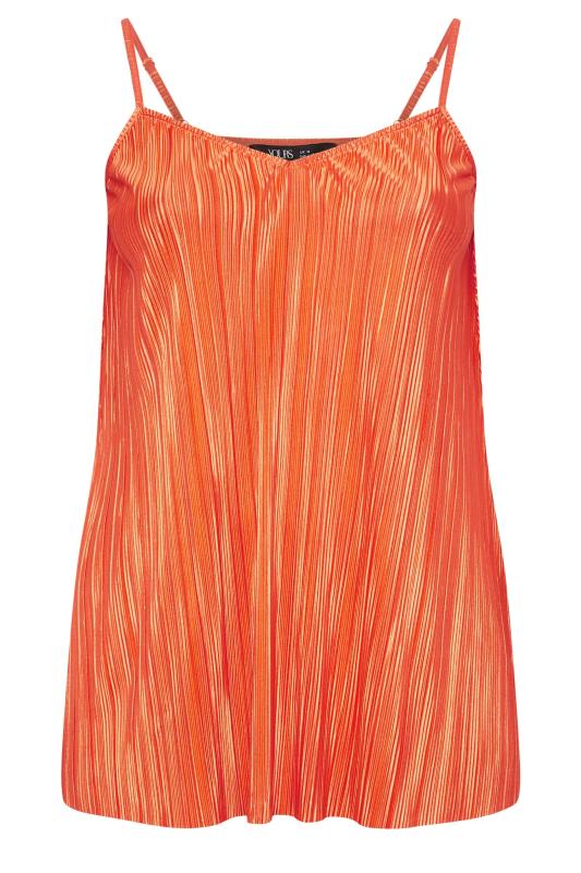 LIMITED COLLECTION Plus Size Orange Plisse Cami Top | Yours Clothing 5